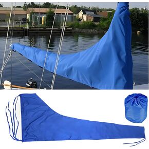 Mainsail Boom Cover, 600D Boat Sail Cover 12-13ft Heavy Duty Sailboat Mainsail Cover Water Proof Windproof U V Protection Weather-Resistant Boat Sunshade Cover for Outdoor Booms, Blue