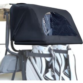 Golf Cart Universal Rear Bag Rain Cover Kit, Fits for Club Car, EZGO, Yamaha (Beige/Black)
