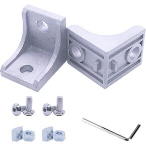 20Sets Black 1010 Series Aluminum Extrusion Connectors,20 pcs 1010 Aluminum Profile Corner Brackets,with 40 pcs Sliding T Nuts and Screws for 1010 Aluminum Extrusion Profile Accessories