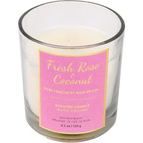 RELAXUS Aromatherapy Soy Candle Set: Perfect Home Scented Candles for Stress Relief, Meditation, Yoga, Spa, and Relaxation, (Fresh Rose & Coconut, 6 Pack)