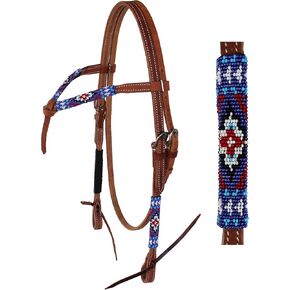PRORIDER Horse Show Bridle Western Leather Headstall 79RT07HB