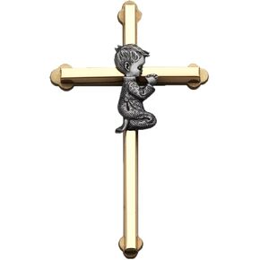 Cathedral Art (Abbey & CA Gift Praying Baby Boy Wall Cross, Gold Finish