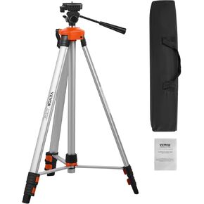VEVOR Laser Level Tripod Stand, 5/8"-11 Thread Mount, 16.53-65.55 inch Height Adjustment Heavy Duty Survey Tripod for Construction Laser Level Scanner, Retractable Legs Non-Skid Feet Professional