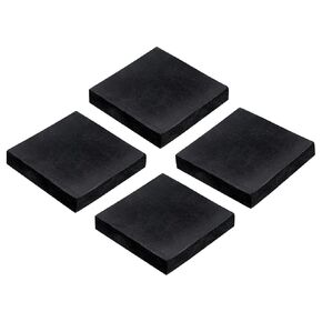 uxcell 4pcs Rubber Anti-Vibration Pads Hard Pad, 50mm Square Vibration Isolation Mats, 10mm Thickness Non-Slip Rubber Blocks, Anti-Skid Anti Noise for HVAC, Compressor, Air Conditioner