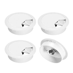 uxcell 4Pcs Cable Hole Cover 2 Inch/50 mm ABS Desk Cable Wire Cord Grommet Hole Cover for Office PC Desk Cable Cord Organizer, White