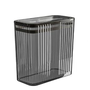 Transparent Trash Can, Bathroom Trash Cans with Lids, 2.6 Gallon Garbage Can for Bedroom, Office, Plastic Slim Waste Basket with Press Top Lid, 10L Clear Trash Bin for Home, Kitchen (Blue)