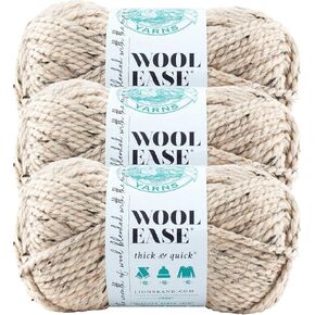 Lion Brand Wool Ease Thick and Quick Yarn (3-Pack) Oatmeal 640-123