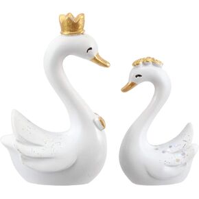 Gatuida 2Pcs Swan Decor Resin Swan Decor Cute Car Decoration Home Decor Ornaments Swan Craft DIY Swan Ornament Car Adorn