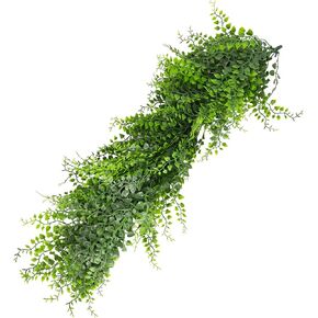 ECOOPTS 2 Pack 20" Artificial Flowers Greenery Garland Hanging Floral Vines Hanging Plants Faux Eucalyptus Leaves Vines for Wedding Arch Wall Table Party Outdoor Festival Decor (Green Pink)