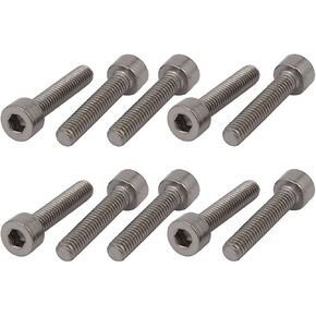 uxcell 10 Pcs M4x20mm Thread Hex Socket Drive Cap Head Titanium Screw