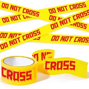 Halloween Caution Tape (2Inch x 100Ft), Do Not Cross Yellow Roll Hazard Warning Tape Creepy Fright Strip for Halloween Party Decorations and Danger Areas