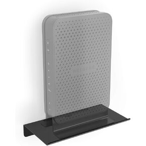 Koova WiFi Router or Speaker Shelf | Floating Shelving for Cable Box, Modem, Gaming System & Streaming Media Devices | Vented Airflow Metal Panel | Display Shelf
