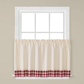 SKL Home Cumberland Curtain Tier Pair, 57" x 36", Garnet