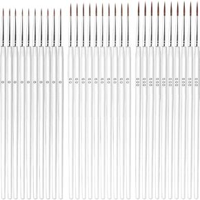 30pcs Detail Paint Brushes, Fine Tip Paint Brush with 3 Sizes #0#00#000 Mini Tiny Miniature Fine Paint Liner Brush for Miniature Painting Classroom Watercolor Acrylic Art Face Painting