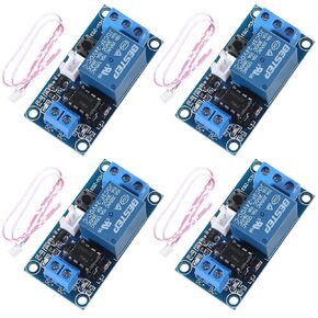 4pcs 12V 1 Channel Self Locking Bistable One Button Start/Stop Self-Locking Relay Module Relay Switch for MCU Control