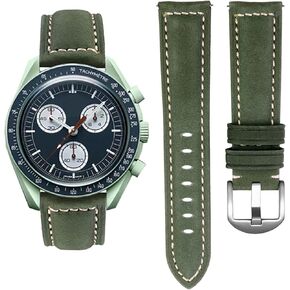 Bands for Moonswatch Watch,Leather Strap Compatible with Omega X Swatch Moonswatch Speedmaster/Rolex/SEIKO Etc 20mm Watch,Quickly Release Swatch Omega Moonswatch Leather Replacement Band