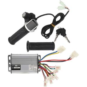Controller and Throttle, 48V Controller 48V 1000W Controller Set, Controller and Multifunction Thumb Throttle Grip Set with Lock Accessory for E Bike Electric Scooter Tricycle