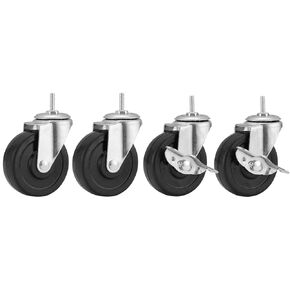Wire Shelving Casters,3" Diameter,Set of 4,Caster Roller Wheels for Shelving Unit,Wire Shelf Wheels,Wire Rack Wheels Industrial, Black,Heavy Duty