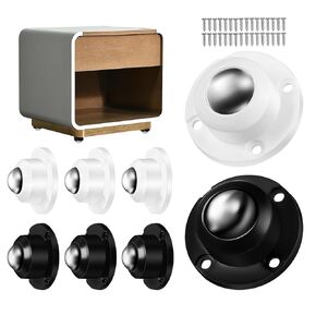 Gatuida Self Adhesive Caster Wheels 1 Inch, 8 Pack Small Caster Wheels for Furniture, Stick on Wheels for Mop Bucket, Low Profile Swivel Wheels for Small Appliance Storage Box Diamater 45mm