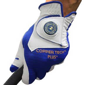 Copper Tech Men's Golf Gloves - Optimal Wrist Support with Copper Infused Thread - 100% AAA Synthetic Tacky Leather - Perfect for Summer & Fall Golfing - Golf Gloves Men (Hand Orientation: Both Hand)