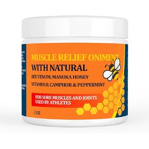 Beeswax and Honey Fast Acting Joint Muscle Bone Cream, Immediate Help for Back, Neck, Hand, Feet, Knee, Shoulder, Topical, Nerve, Plantar, Ankle, Foot Discomfort, Natural Added