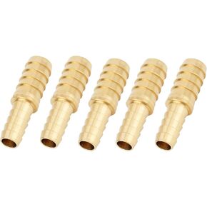 Brass Hose Barb Fitting Reducing Union 1/4" Barb x 3/16" Barb Reducer Adapter Straight Connector 5pcs