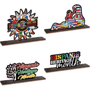 4 قطع من علامة الطاولة الخشبية لشهر التراث الإسباني، قطع مركزية لطاولة التراث الإسباني، شهر التراث الإسباني، ديكورات ومستلزمات للمنزل in Kuwait