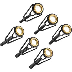 M METERXITY 30 Pack Fishing Rod Tip Repair Kit - Stainless Steel Ring Guide Replacement, Corrosion-Resistant, Apply to Fishing Rod (4.2-5.5mm Tube Dia, Black) in Saudi Arabia