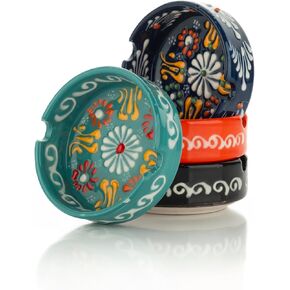 Small Ceramic Ashtray - Windproof Outdoor Ashtray for Patio & Cigar Smoking - Modern Covered Ashtray for Indoor and Outdoor Use - Decorative & Functional Ashtrays