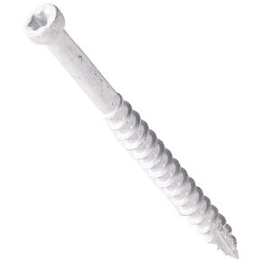 Fasteners TH7X2W-1 Number-7 by 2-Inch Trim Head Wood Construction Screws, T10, 1-Pound Net Weight, White