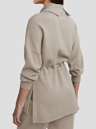 SuperPrity Womens Long Sleeve Sweatshirts Turtleneck Loose Fit Pullover Tops Drawstring Waist Slit Hoodies 2024 Fall Clothes in Saudi Arabia
