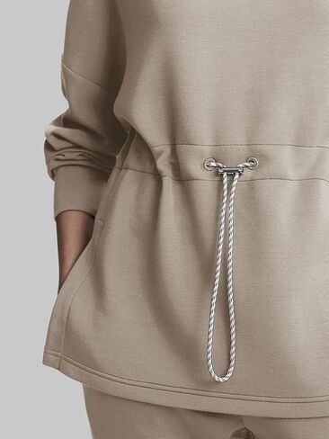 SuperPrity Womens Long Sleeve Sweatshirts Turtleneck Loose Fit Pullover Tops Drawstring Waist Slit Hoodies 2024 Fall Clothes in Saudi Arabia