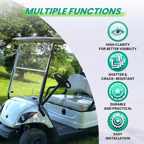 KUAFU Clear Windshield Compatible with 2000.5 - UP Golf Cart Club Car DS Fold Down in Saudi Arabia