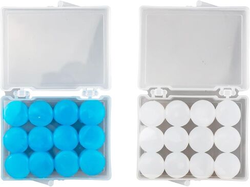 مجموعة من 24 سدادة أذن من السيليكون - تقليل الضوضاء الناعمة للنوم والسباحة ونطاق الرماية والشخير والحفلات الموسيقية والطائرات والسفر والعمل والدراسة in Kuwait