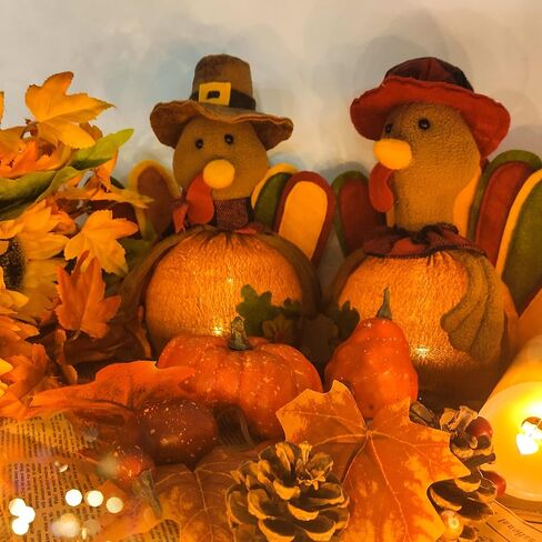 Ogrmar 9.8 بوصة 2 حزمة LED تركيا زوجين دمية الشكر منضدية الديكور رائعة اليدوية تركيا دمية عدة، الخريف الخريف ديكور المنزل in Kuwait