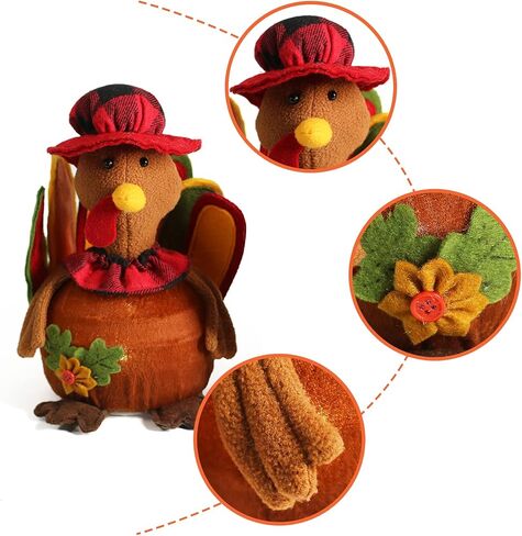 Ogrmar 9.8 بوصة 2 حزمة LED تركيا زوجين دمية الشكر منضدية الديكور رائعة اليدوية تركيا دمية عدة، الخريف الخريف ديكور المنزل in Kuwait