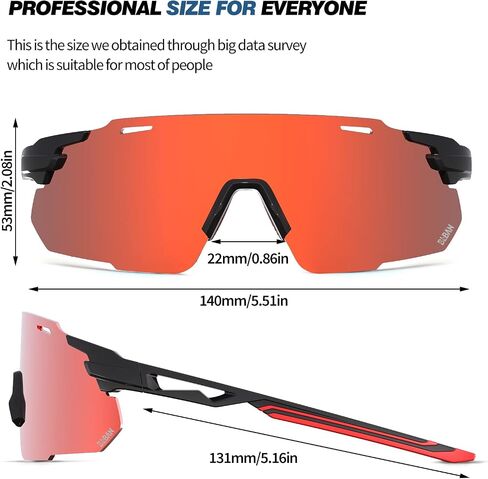 Cycling Sunlasses for Men Women, Mountain Bike Sports Sunglasses for Bicycle Riding Motorcycle TR90 Unbreakable Frame in Saudi Arabia