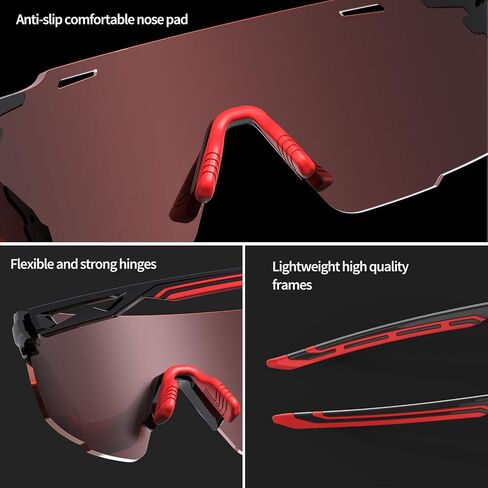 Cycling Sunlasses for Men Women, Mountain Bike Sports Sunglasses for Bicycle Riding Motorcycle TR90 Unbreakable Frame in Saudi Arabia