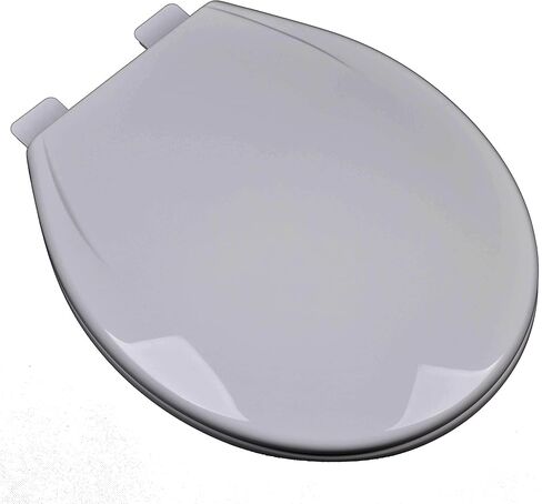 2Q1R6-80 Quik-Lok Round Slow Close Builder Grade Plastic Toilet Seat with Release N Clean and Vari-Adjust with Lok-Down Hinges, Silver Gray in Saudi Arabia