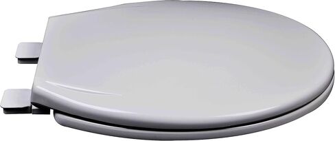 2Q1R6-80 Quik-Lok Round Slow Close Builder Grade Plastic Toilet Seat with Release N Clean and Vari-Adjust with Lok-Down Hinges, Silver Gray in Saudi Arabia