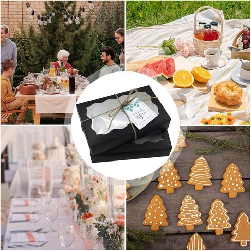 صندوق معجنات مكون من 36 قطعة مع نافذة شفافة مقاس 7 بوصة × 4.3 بوصة × 1.5 بوصة صندوق خبز ورقي كرافت للحلوى والحلوى والدونات والفطائر والكب كيك والمافن والماكارون in Kuwait