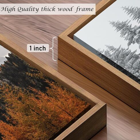 Induslyfe Framed Wall Art Decor Classical Oil Painting Canvas Prints Landscape Wall Art Cloud and Pine in Winter Snow Sage Green Vintage Wall Art for Home Bathroom Living Room Kitchen 24x36in in Saudi Arabia