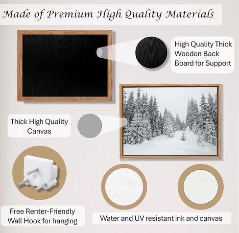 Induslyfe Framed Wall Art Decor Classical Oil Painting Canvas Prints Landscape Wall Art Cloud and Pine in Winter Snow Sage Green Vintage Wall Art for Home Bathroom Living Room Kitchen 24x36in in Saudi Arabia