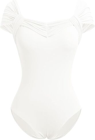 ملابس رقص الباليه من AFAVOM للنساء مع حمالة صدر وأشرطة ملابس داخلية للرقص والجمباز الغنائي in Kuwait