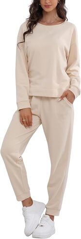 DAVID ARCHY Womens Sweatsuits 2 Piece Set 2024 Casual Sweat set for women Pullover and Jogger Sweatpants Tracksuit Lounge Set in Kuwait