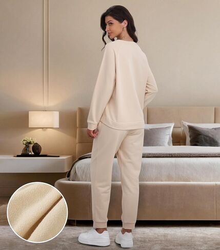 DAVID ARCHY Womens Sweatsuits 2 Piece Set 2024 Casual Sweat set for women Pullover and Jogger Sweatpants Tracksuit Lounge Set in Kuwait