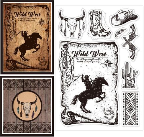 CHGCRAFT Crow Clear Stamps Birds Silicone Stamps Feather Background Transparent Stamps for Card Making DIY Scrapbooking Photo Album Decoration，5.83x8.23inch in Saudi Arabia