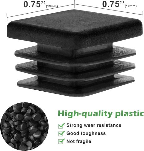 10 Pack 2" Inch (50 X 50 mm) Square Plastic Hole Plugs for Square Metal Tubes, Fences, etc. in Saudi Arabia