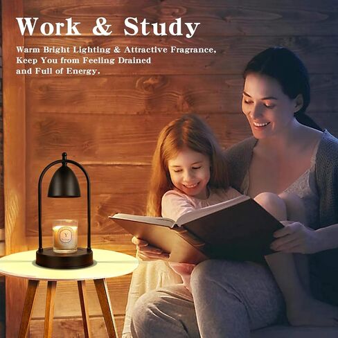 CANMEIJIA Candle Warmer Lamp with Timer,Dimmable Electric Candle Warmer for Jar Candles,Mothers Day Gifts for Mom,Black Wax Warmer Lamp as Home Decor Gifts for Women(2*GU10 Bulbs Included) in Saudi Arabia