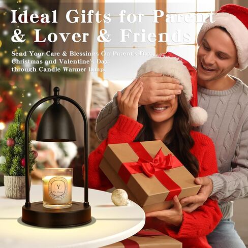 CANMEIJIA Candle Warmer Lamp with Timer,Dimmable Electric Candle Warmer for Jar Candles,Mothers Day Gifts for Mom,Black Wax Warmer Lamp as Home Decor Gifts for Women(2*GU10 Bulbs Included) in Saudi Arabia